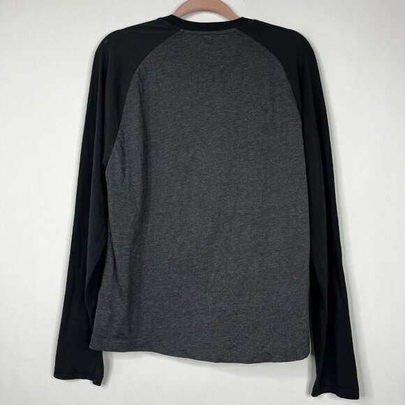 2/$30 Prana Baseball Raglan Shirt Long Sleeve Tee Charcoal Heather Medium #8900 - Picture 6 of 9